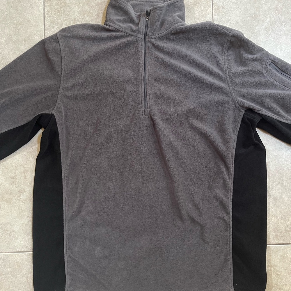 Alpine design outdoor adventure gear men XL grey black 1/4 Zip fleece sweater - Picture 2 of 6